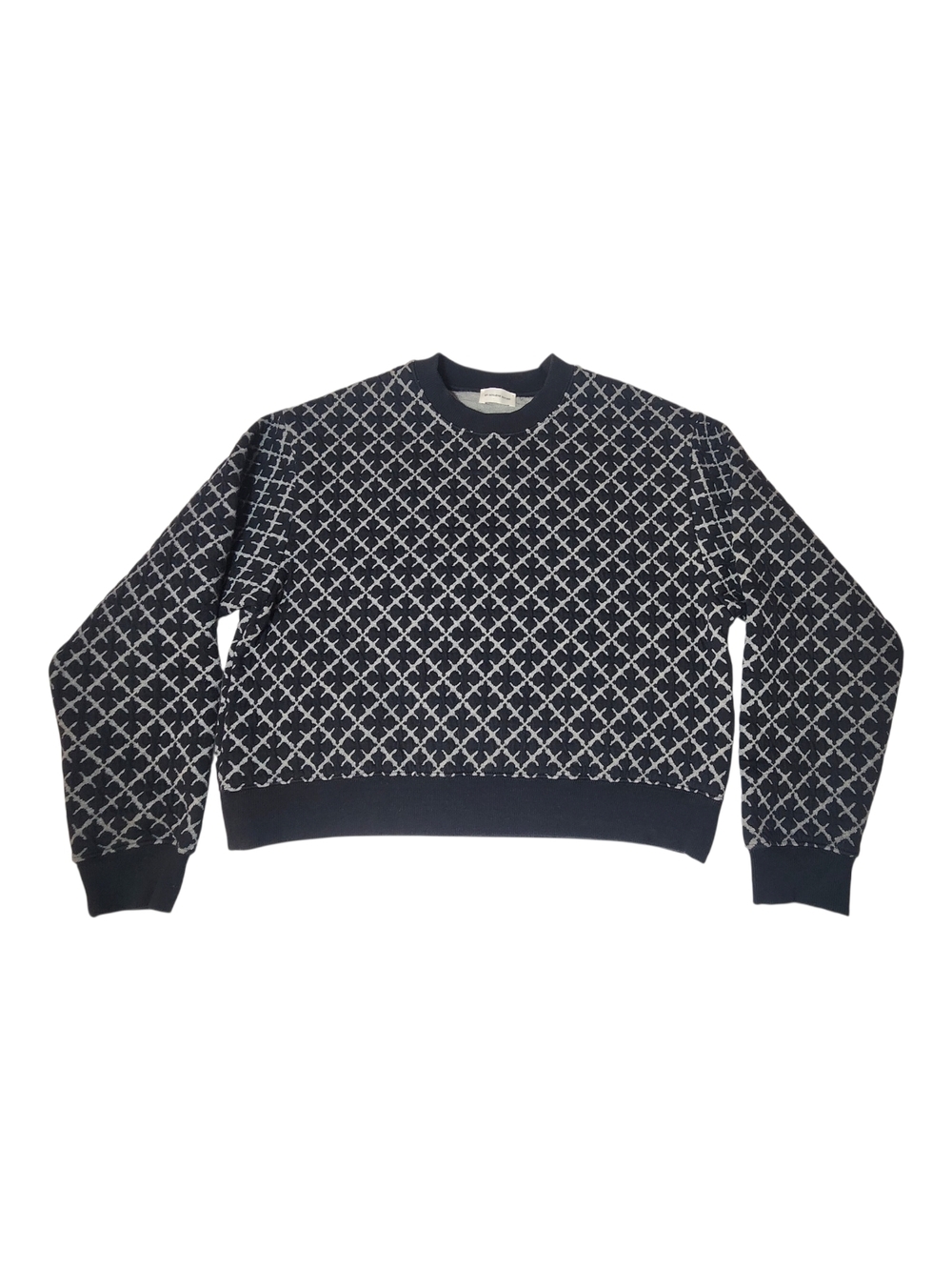 By Malene Birger Yasmia Sweater Black Geometric Pattern Crewneck Top